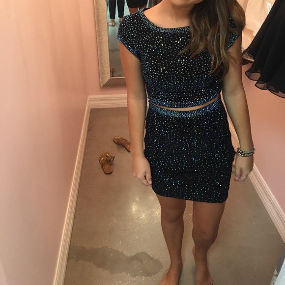 JOVANI Sequin Two Piece Homecoming Dress JVN41343 - Picture 2 of 5